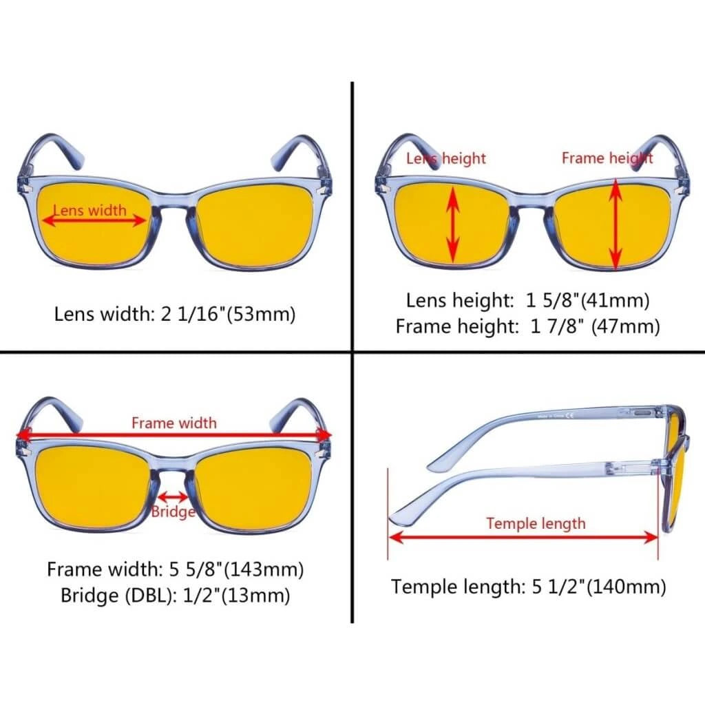 Woobl Blue Light Blocking Reading Glasses Amber Tinted 5 Pack
