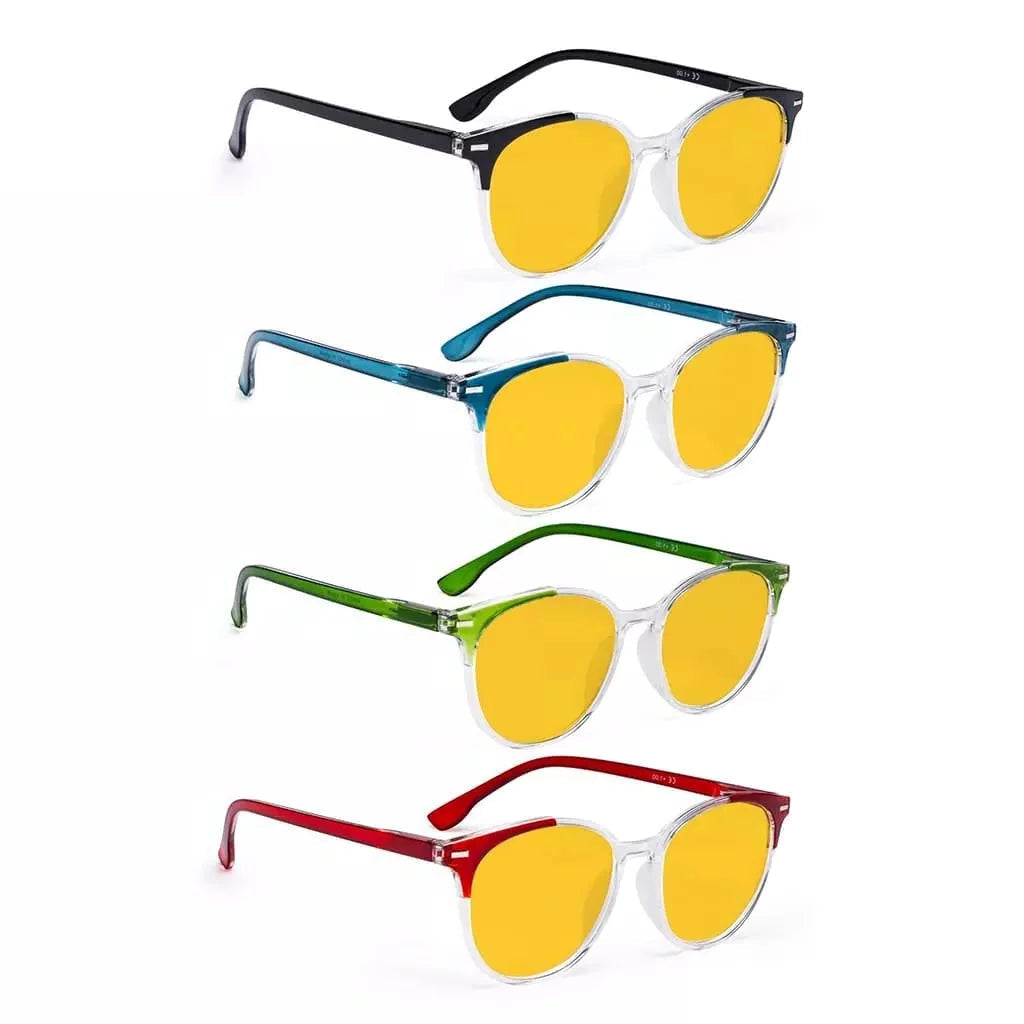 Woobt Blue Light Blocking Glasses Amber Tinted 4 Pack