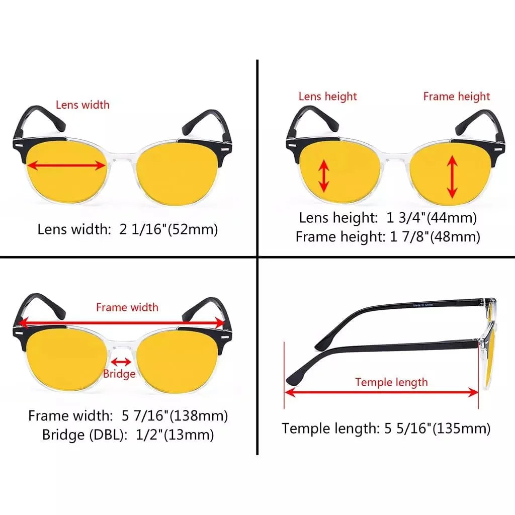 Woobt Blue Light Blocking Glasses Amber Tinted 4 Pack