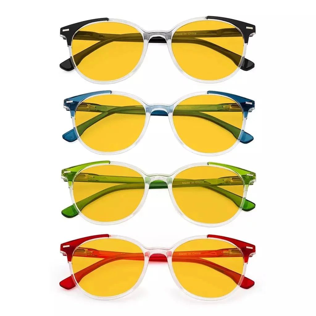 Woobt Blue Light Blocking Glasses Amber Tinted 4 Pack
