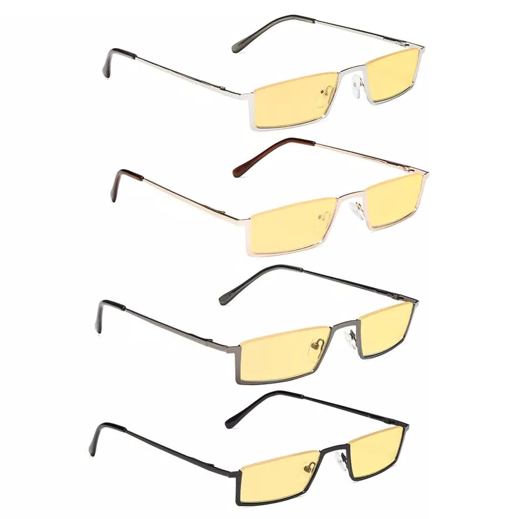 Wovbp Blue Light Blocking Reading Glasses Amber Tinted 4 Pack