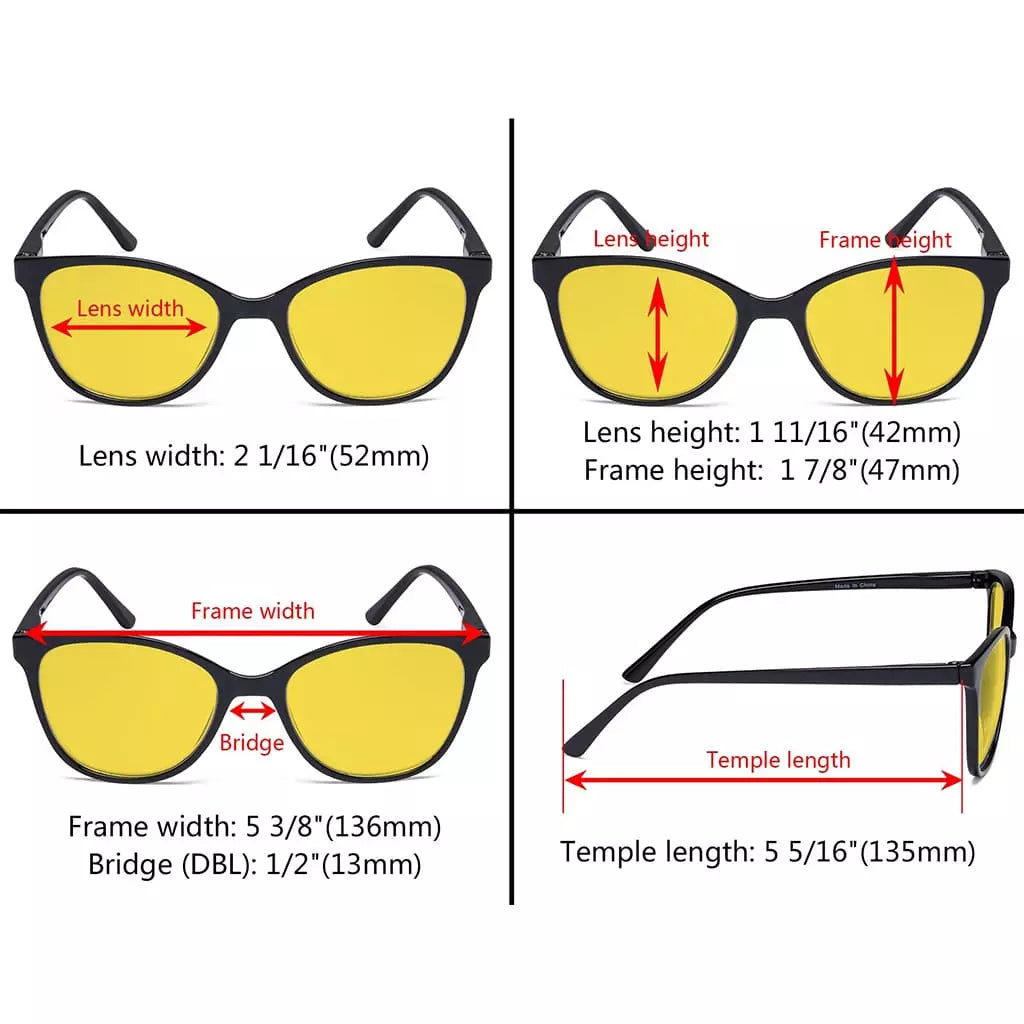 Wovbt Blue Light Blocking Reading Glasses Amber Tinted 4 Pack