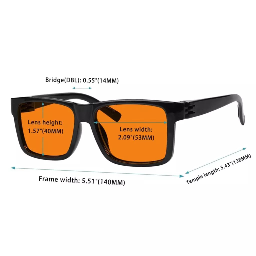 Wosap 100% Blue Light Blocking Metalless Screwless Glasses Orange Lens 6 Pack