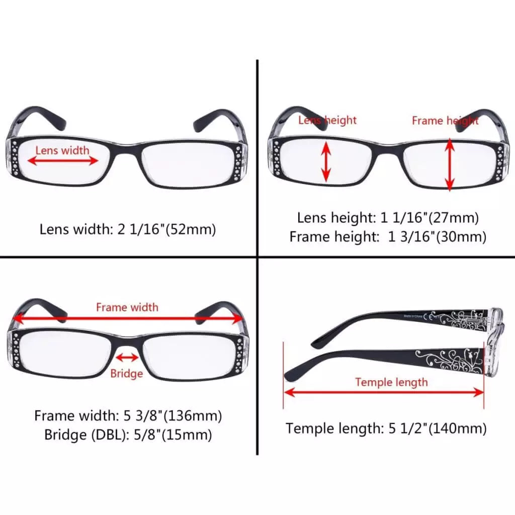 Woabb Reading Glasses 4 Pack