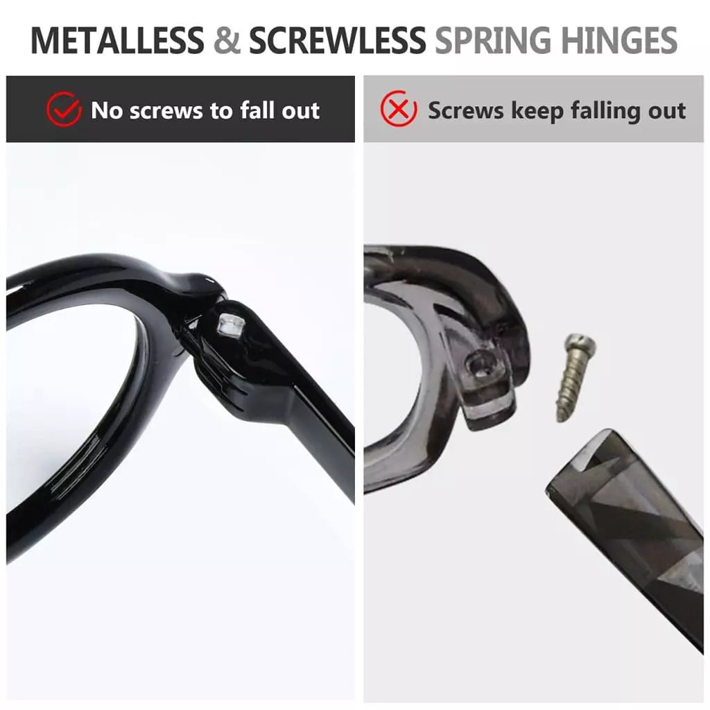 Worbg Metalless Screwless Reading Glasses 6 Pack