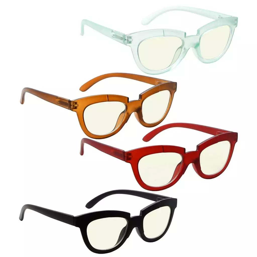 Woibd Blue Light Blocking Reading Glasses Light Yellow Tinted 4 Pack