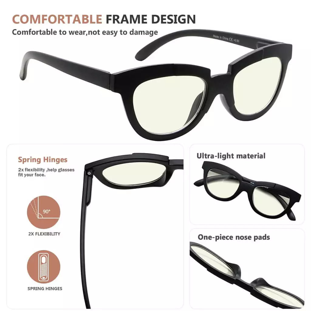 Woibd Blue Light Blocking Reading Glasses Light Yellow Tinted 4 Pack