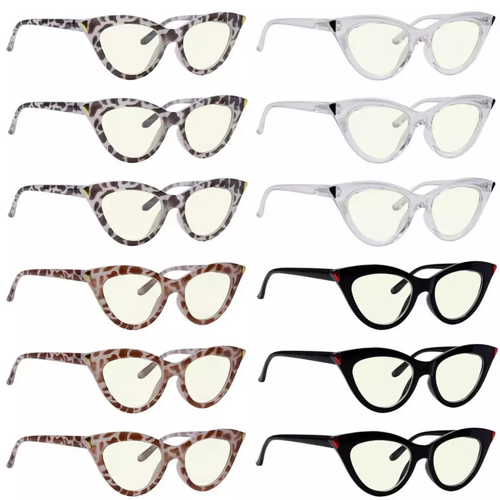 Woibe Blue Light Blocking Reading Glasses Light Yellow Tinted 12 Pack