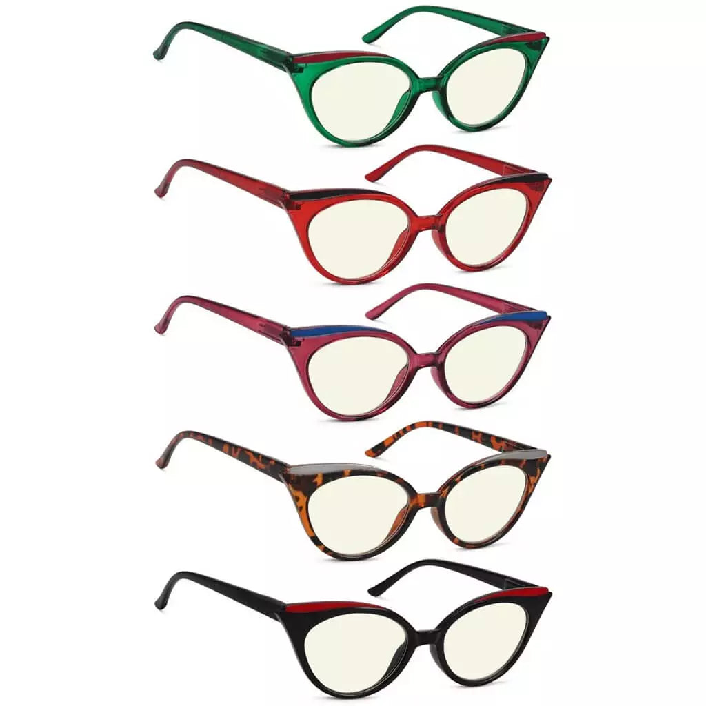 Wojao Blue Light Blocking Glasses Light Yellow Tinted 5 Pack