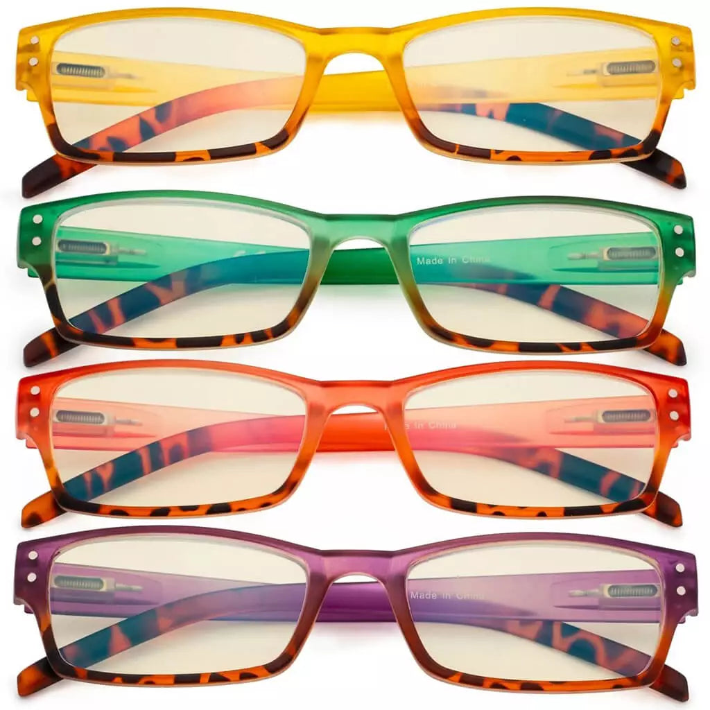 Wojbm Blue Light Blocking Glasses Light Yellow Tinted 4 Pack