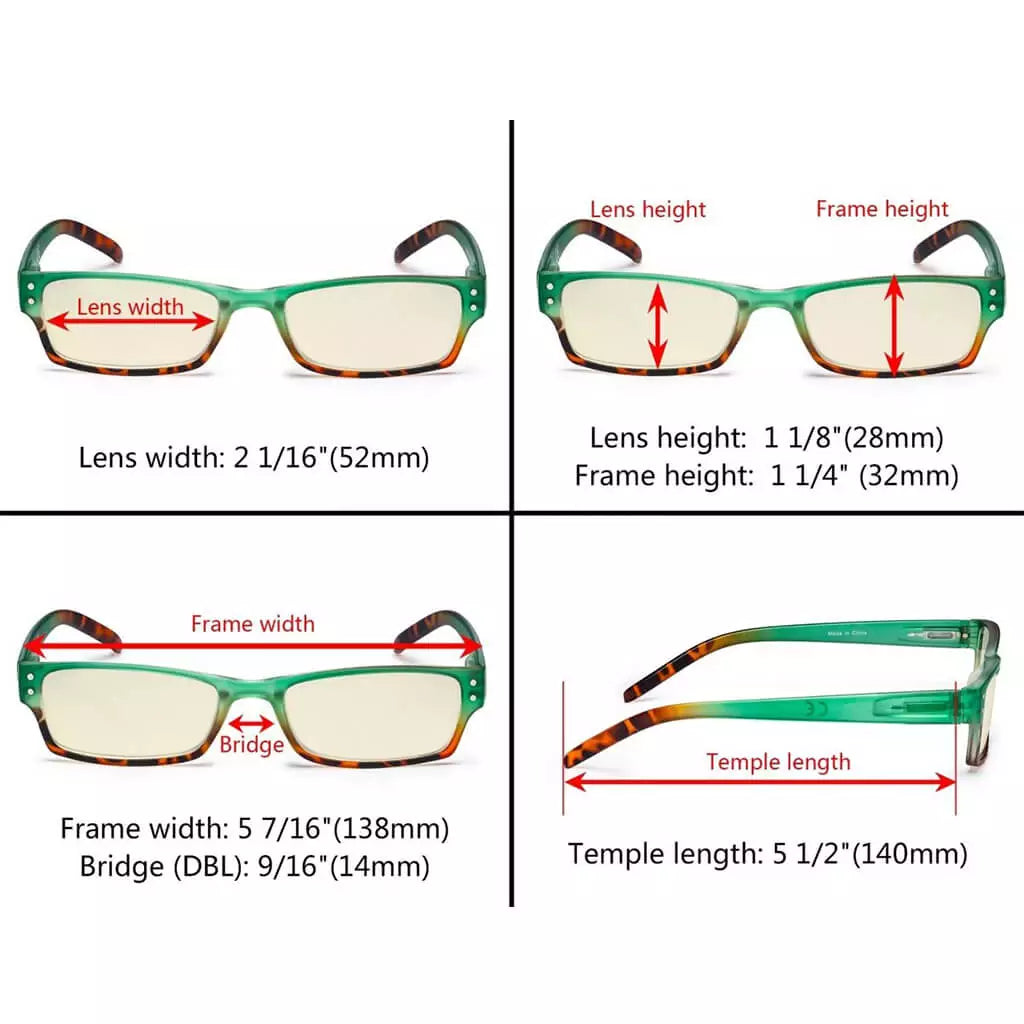 Wojbm Blue Light Blocking Glasses Light Yellow Tinted 4 Pack