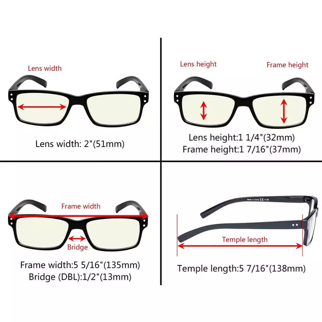 Wojbp Blue Light Blocking Reading Glasses Light Yellow Tinted 7 Pack