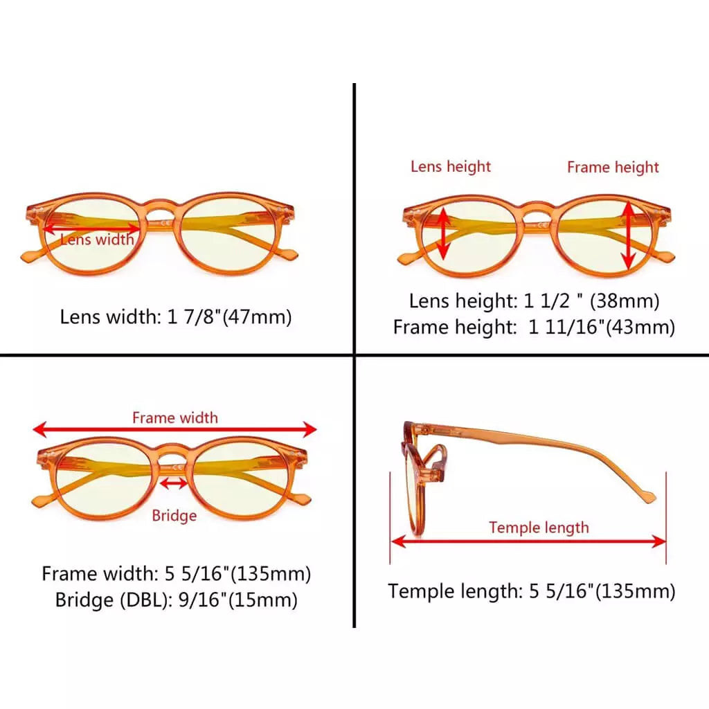 Woicd Blue Light Blocking Glasses Light Yellow Tinted 5 Pack