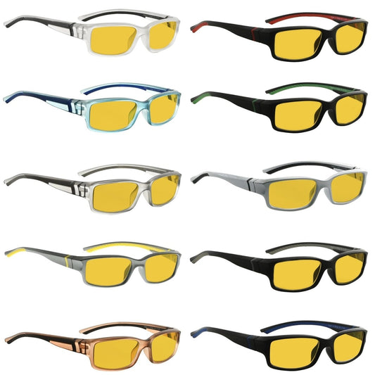 Wovbz Blue Light Blocking Glasses Amber Tinted 10 Pack