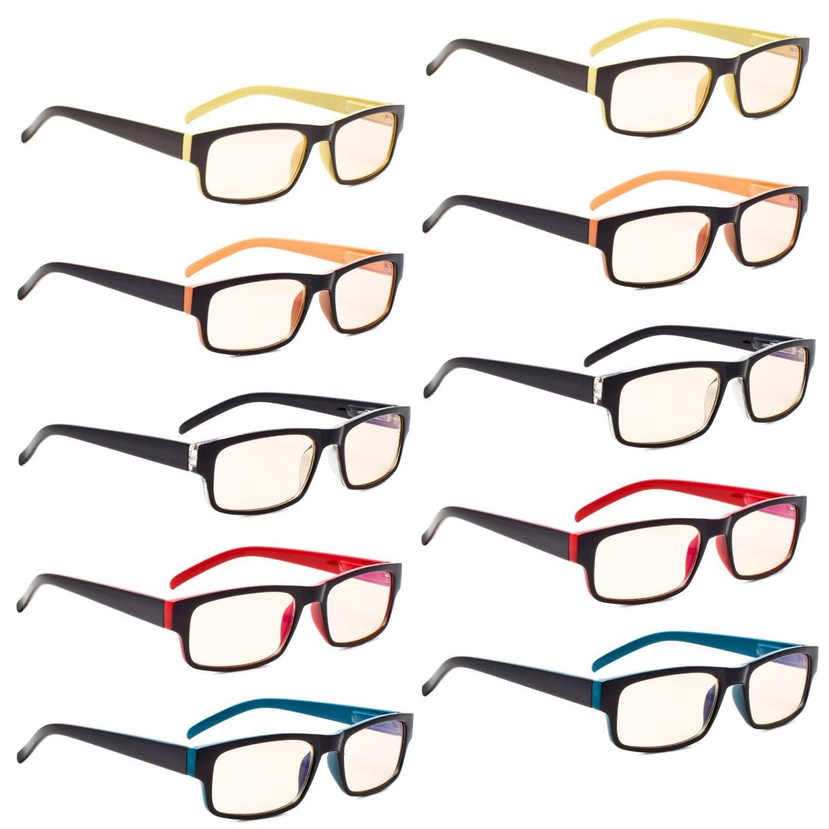 Wohab Blue Light Blocking Glasses Light Yellow Tinted 10 Pack