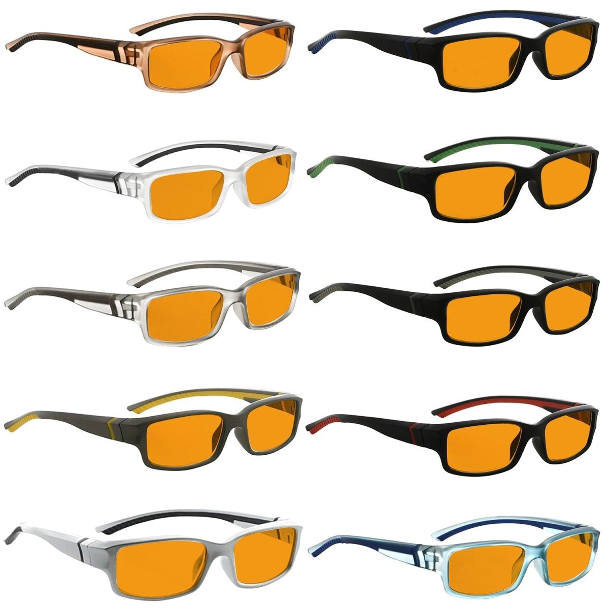 10 Pack TR90 Orange Tinted Blue Light Blocking Reading Glasses Computer Readers DSXM01 - Gr8sight