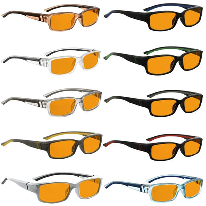 10 Pack TR90 Orange Tinted Blue Light Blocking Reading Glasses Computer Readers DSXM01 - Gr8sight