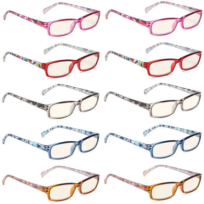 Wowbu Pattern Design Blue Light Filter Reading Glasses 10 Pack