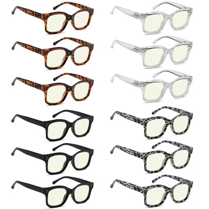 Wotcb Blue Light Blocking Reading Glasses Light Yellow Tinted 12 Pack