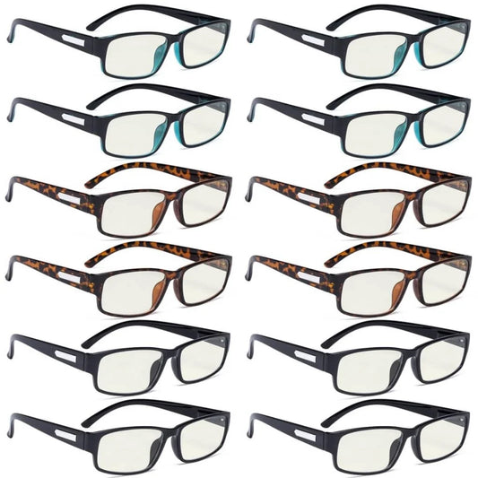 Womby Blue Light Blocking Glasses Light Yellow Tinted 12 Pack