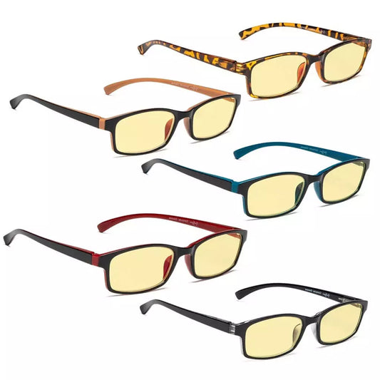 Wowar Blue Light Blocking Reading Glasses Yellow Tinted 5 Pack