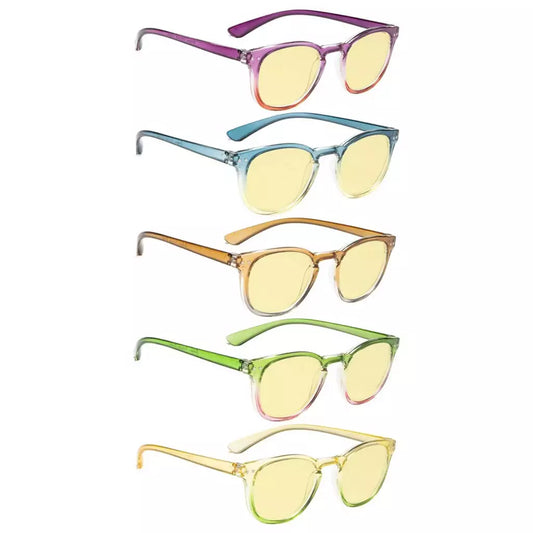 Wowak Blue Light Blocking Reading Glasses Yellow Tinted 5 Pack