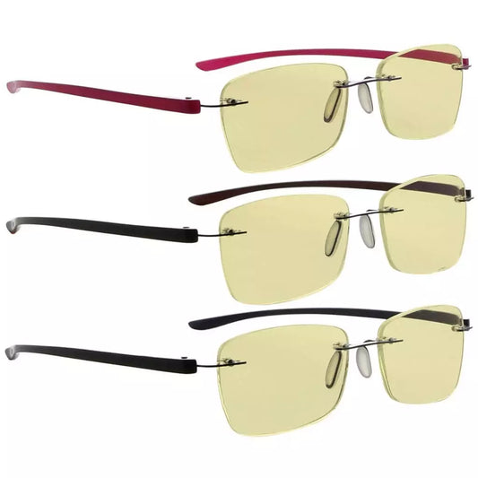 Wowaj Blue Light Blocking Reading Glasses Yellow Tinted 3 Pack