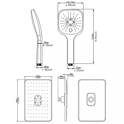 2 - in - 1 Wall Mounted Shower System – Matte Black Shower Faucet Set with Handheld Spray - waloff.com