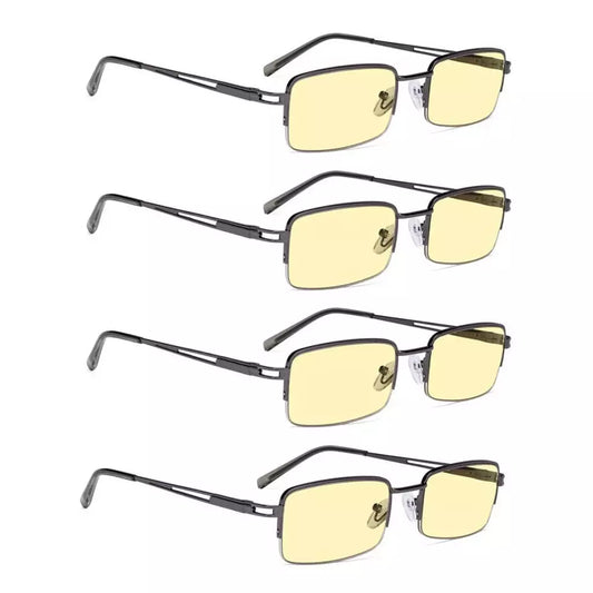 Wowal Blue Light Blocking Reading Glasses Yellow Tinted 4 Pack