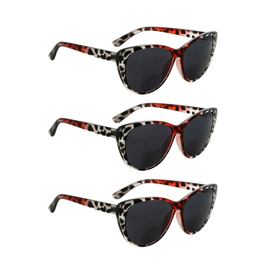 3 Pack Cat - eye Stylish Bifocal Reading Sunglasses S033 - Gr8sight