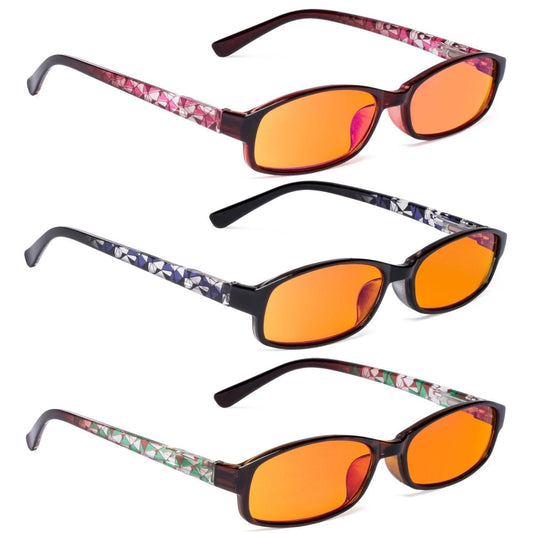 3 Pack Pattern Blue Light Blocking Reading Glasses DSR908 - Gr8sight