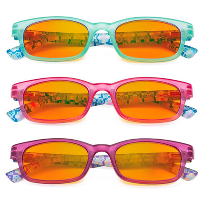 3 Pack Pattern Design Blue Blocking Reading Glasses DS029 - Gr8sight