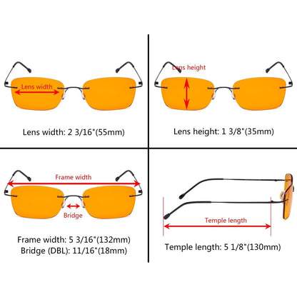 3 Pack Rimless Blue Light Blocking Reading Glasses - Gr8sight