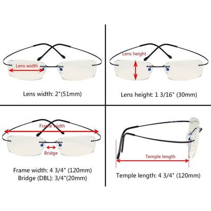 3 Pack Rimless Blue Light Filter Readers UVR1508 - Gr8sight
