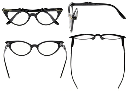 3 Pack Vintage Chic Readers Cat - eye Reading Glasses R914 - Gr8sight