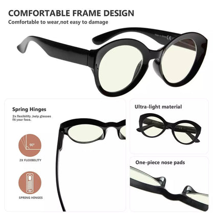 Woiat Blue Light Blocking Reading Glasses Light Yellow Tinted 4 Pack