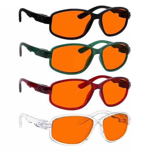 Woqcb 100% Blue Light Blocking Metalless Screwless Glasses Orange Lens 4 Pack
