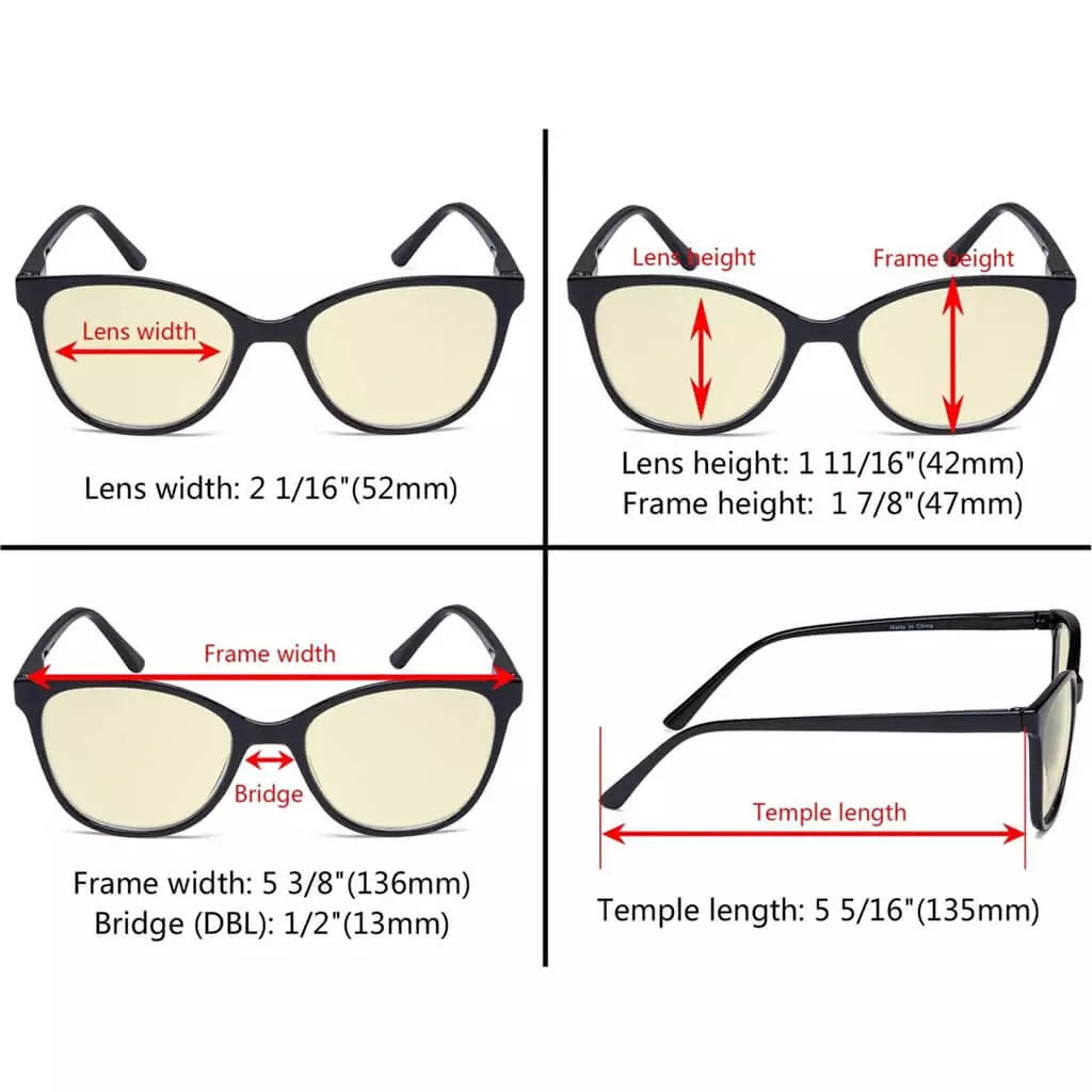 Wopbm Blue Light Blocking Glasses Yellow Tinted 4 Pack
