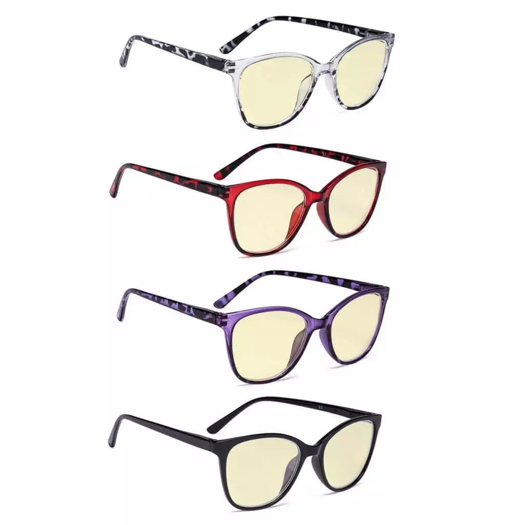 Wopbm Blue Light Blocking Glasses Yellow Tinted 4 Pack