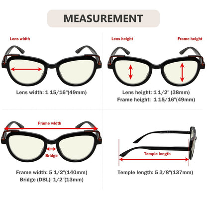 4 Pack Cat - eye Blue Light Filter Readers UV2113 - Gr8sight