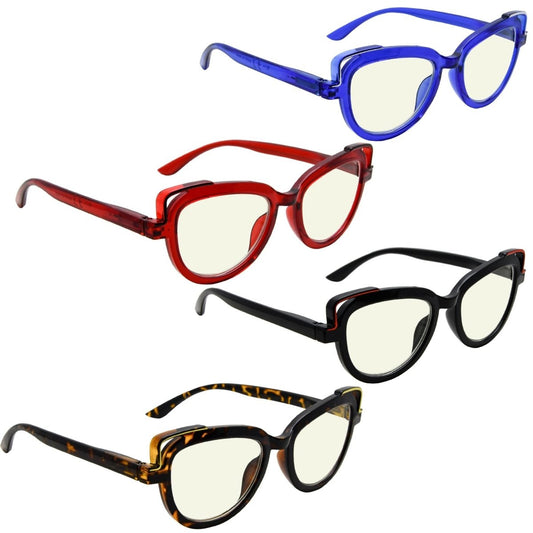 4 Pack Cat - eye Blue Light Filter Readers UV2113 - Gr8sight