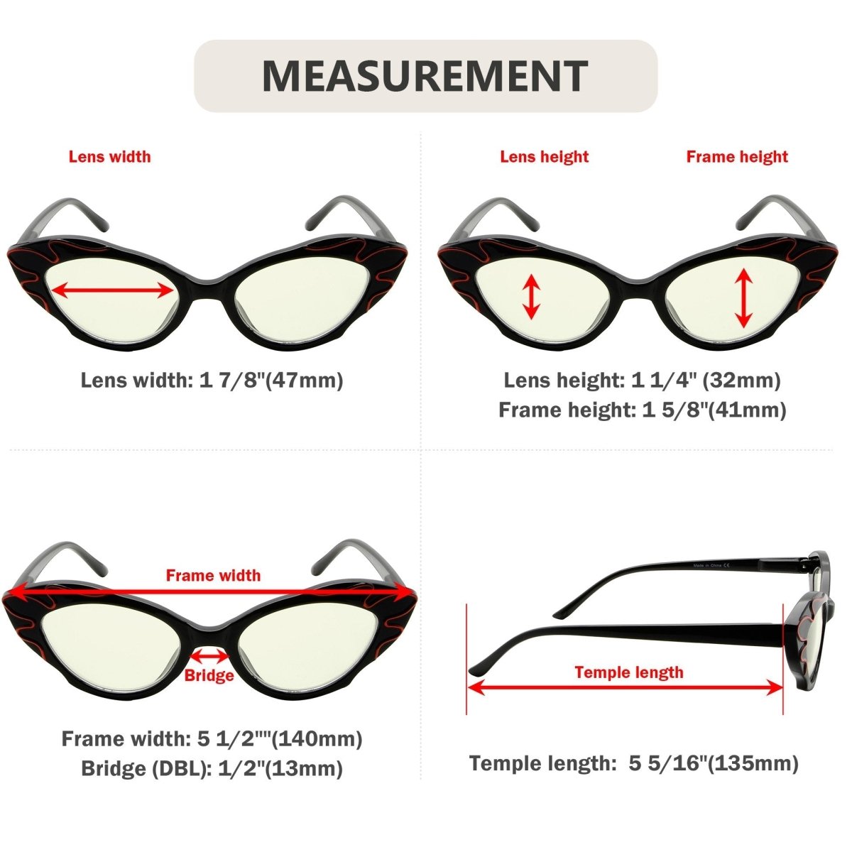 4 Pack Cat - eye Blue Light Filter Readers UV2116 - Gr8sight
