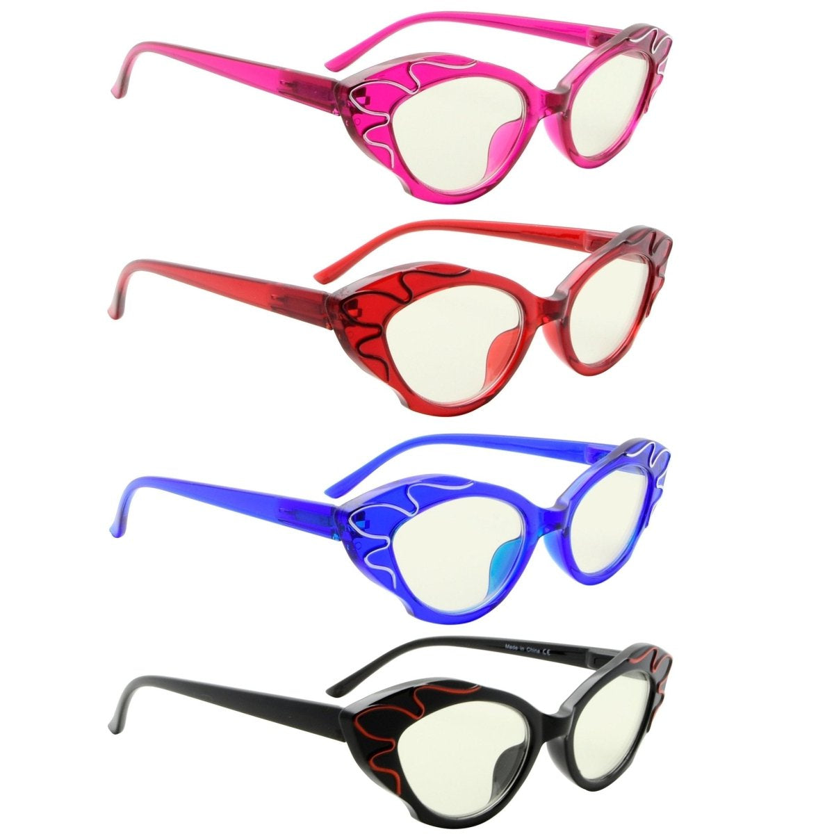 4 Pack Cat - eye Blue Light Filter Readers UV2116 - Gr8sight