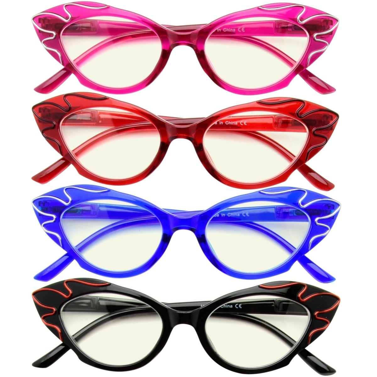 4 Pack Cat - eye Blue Light Filter Readers UV2116 - Gr8sight