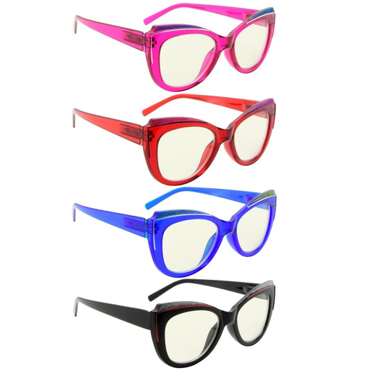 4 Pack Cat - eye Blue Light Filter Readers UV2118 - Gr8sight