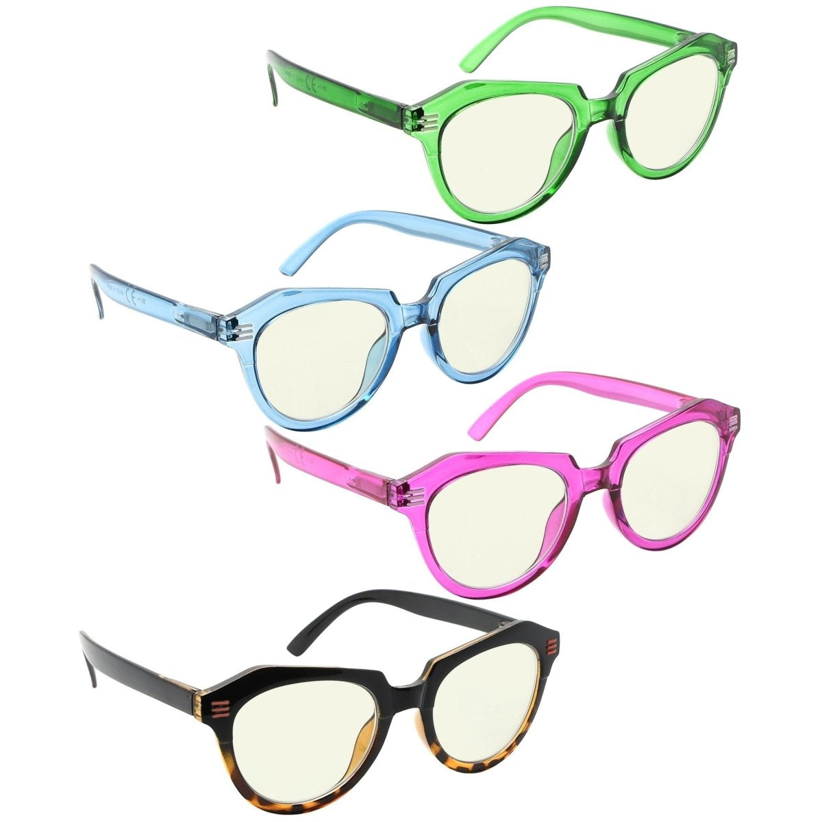 4 Pack Cat - eye Blue Light Filter Reading Glasses UV2110 - Gr8sight
