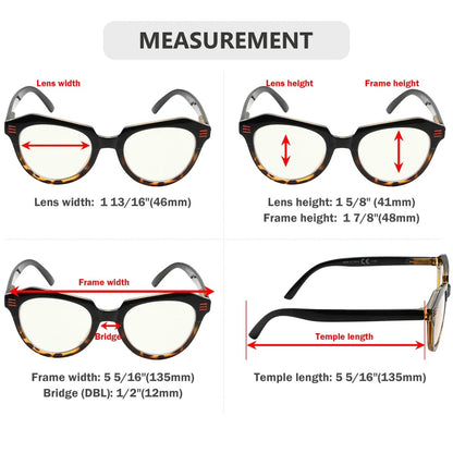4 Pack Cat - eye Blue Light Filter Reading Glasses UV2110 - Gr8sight