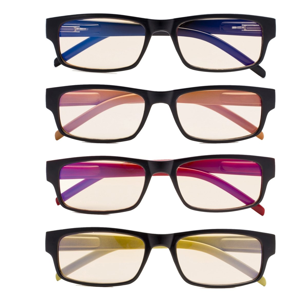 4 Pack Classic Rectangle Blue Light Filter Reading Glasses CG054 - Gr8sight