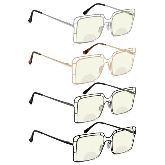 4 Pack Hollow Blue Light Filter Bifocal Readers BR2301UV - Gr8sight