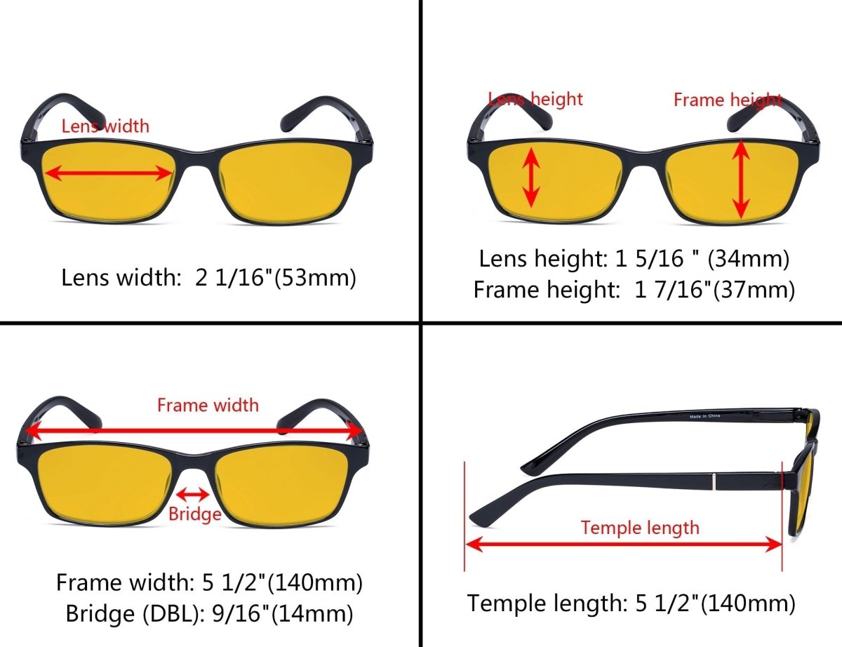 4 Pack Modern Blue Light Blocking Reading Glasses HPE19042 - Gr8sight